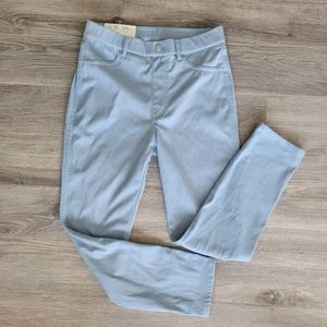 Uniqlo Extra Stretch High Rise Cropped Leggings Pants, Women's Medium, Blue